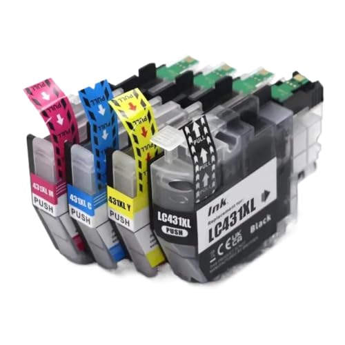 Cartouche d'encre compatible LC431XL pour imprimantes DCP-J1050DW, DCP-J1140DW et MFC-J1010DW (Pack de 4)