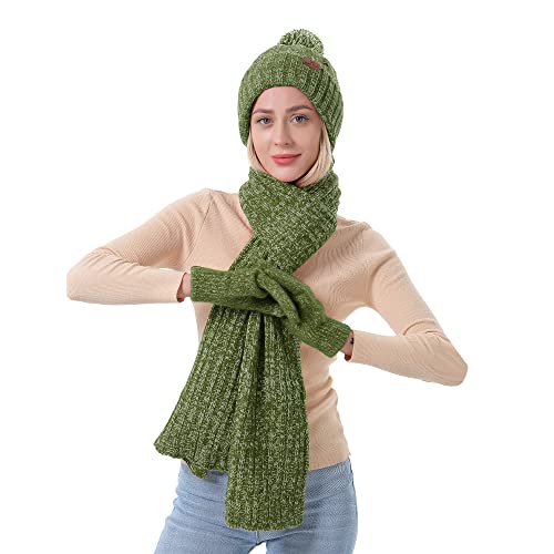 Nenkarn Winter-Set Damen - Mütze, Schal & Touchscreen-Handschuhe Im 3-in-1 Set