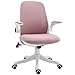 Vinsetto Silla de Escritorio Silla Giratoria de Oficina Función Basculante Altura Ajustable Ergonómica con Reposabrazos Elevable Carga 120 kg 62,5x60x94-104 cm Rosa