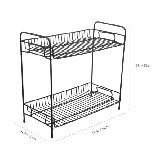 Étagère de rangement robuste pliable en fer forgé à pieds surélevés - 4