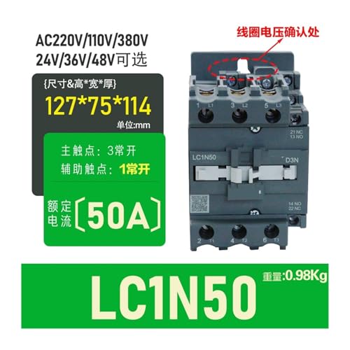 Contacteur CA LC1N50 AC110V triphasé pour commande de moteur électrique - 2