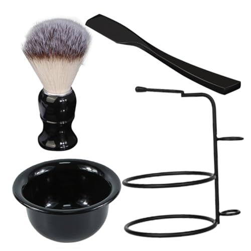 Ipetboom Manual Shaving Kit for Men Razor Brush Bowl Shaving Supplies Traditional Shave Kit Great Present
