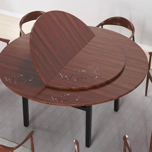Foldable 2-Fold Round Table Top Extender - Wooden Replacement for Indoor/Outdoor Patio Tables, 90cm (35.4in) Temporary Table Top, Easy to Install