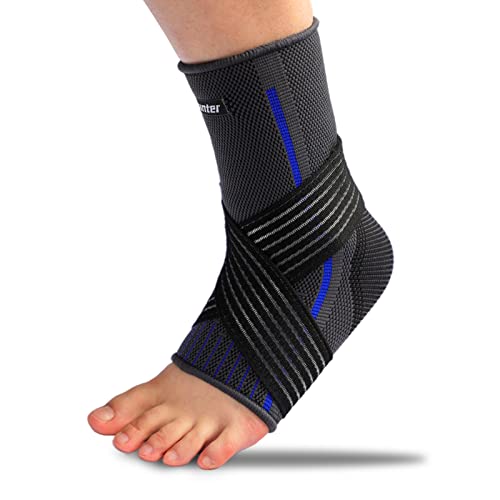 Ankle Brace for Women and Men, Ankle Support Brace with Adjustable Wrap, Ankle Brace for Sprained Ankle, for Heel Pain, Volleyball, Basketball, Running, Joint Pain Relief, Injury Recovery (1 Pack, Blue, L)