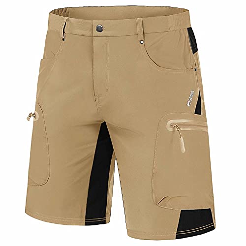 MAGCOMSEN Hiking Shorts for Men Quick Dry Shorts Mens Bike Shorts Cycling Shorts for Men Shorts for Men Summer Shorts for Men Athletic Shorts Khaki
