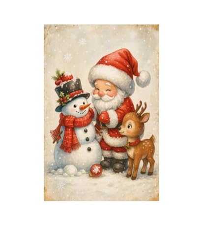 Carastora Flannel Blanket Featuring Santa Claus, Snowman, and Reindeer Patterns. Soft and Comfortable, Suitable for Sofas and beds. Warm and Lightweight, a Perfect Holiday Decoration.50 x 60 in.