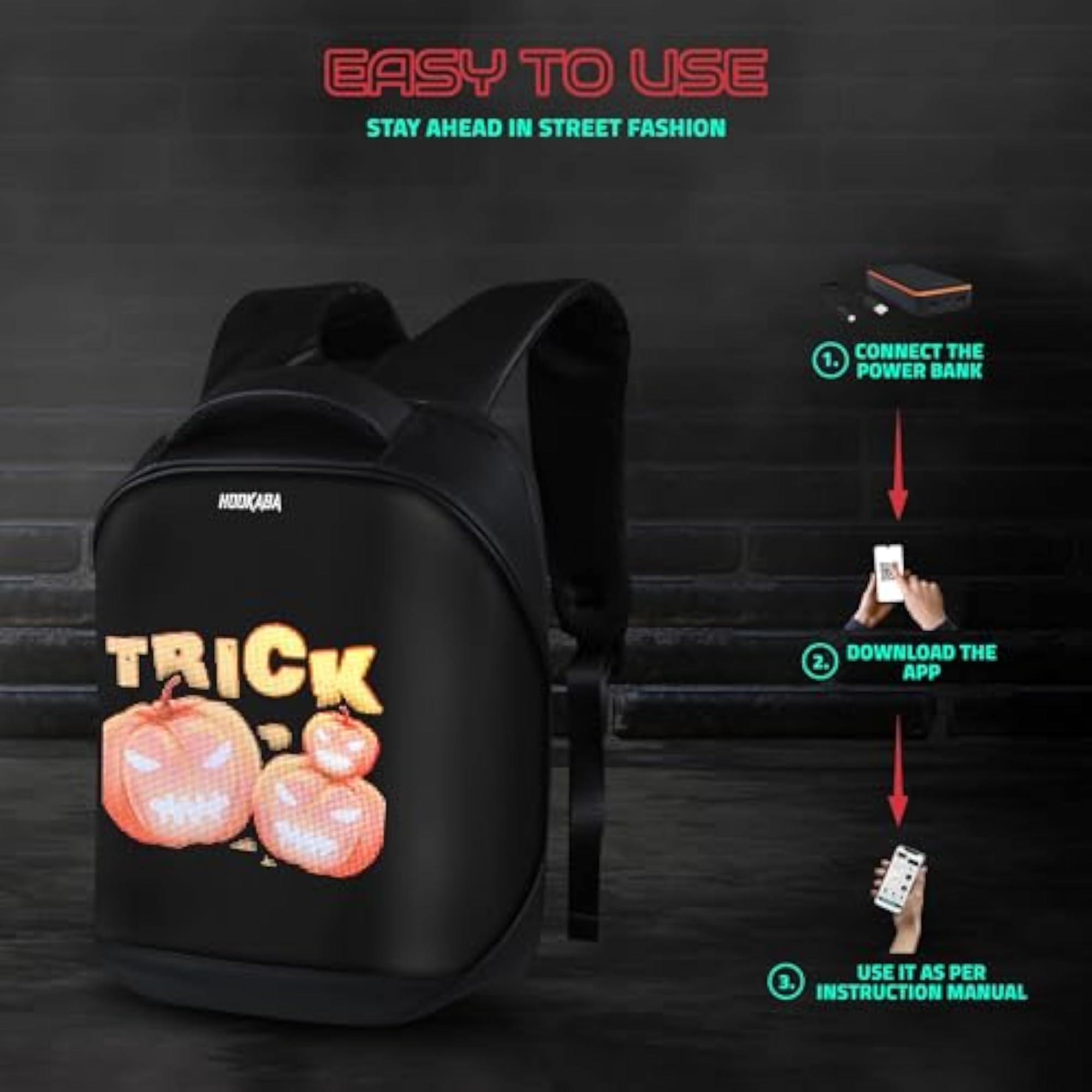 Tech Trend LED Backpack, Smart Display Bag