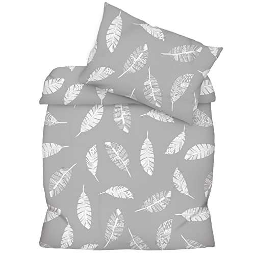 Ensemble de literie Amilian 1x housse de couette : 120 x 90 cm et 1x taie d'oreiller 40x60 cm avec fermeture hôtelière Parure de lit 120x90 cm pour été et...