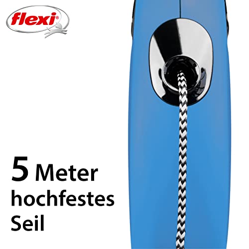 flexi® Classic S Seil 5 m blau, Roll-Leine für Hunde bis 12 kg