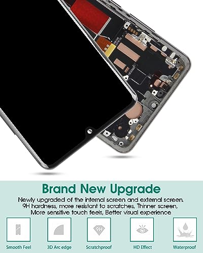 SRJTEK OLED for Huawei P30 Pro Screen Replacement LCD Display for VOG-L29 VOG-L09 VOG-AL00 VOG-TL00 Touch Screen Digitizer Assembly Replacement Repair Parts with Frame（Support Fingerprints）
