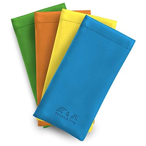 Weiches Brillenetui im 4er-Pack - Etui mit Schnapp-Verschluss - aus Kunstleder (Sunshine) Cover