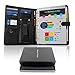 Leather Portfolio Organizer Folder | Removable 3 Ring Binder, Business Document Folio | Resume, College Legal Pad, Notepad, Card Holder, Work Padfolio File | Black Professional Case For Men and Women