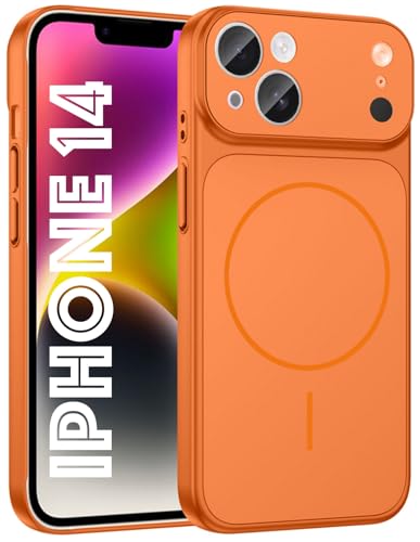 Image of SHINESTAR Converter Case for iPhone 14 | Premium Protective Mag-Safe Cover | iPhone 17 Pro / 17 Pro Max Series Style Design | in-Built Camera Guard | Wireless Charging Compatible - Orange