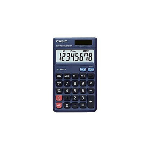 Casio SL-300VERCalcolatrice solare tascabile con convertitore Euro