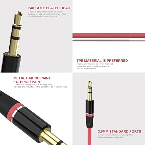 3-Pack Cable Auxiliar 3.5mm para Audífonos Beats 4FT miniatura 5
