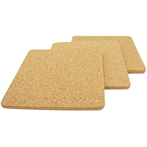 Kork-Trend 3 Stück XL Topfuntersetzer 22cm x 22cm aus Naturkork Untersetzer Cover