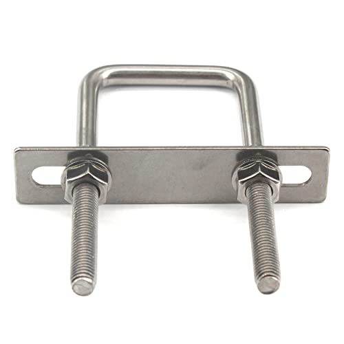 M6x30x55mm 304 Stainless Steel Square U Bolts with Hex Nuts,Frame Plate,Round Washers (4 Pieces) - Image 4