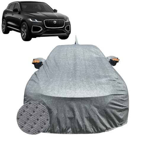 Image of ACTURATE Car Cover for Jaguar F-Pace (2021-2025) | 100% Waterproof Cover with Reflective Mirror Pockets | Dustproof, Scratchproof, Heatproof Jaguar F Pace Car Cover |Soft Cotton Lining| Grey
