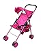 Precious Toys 0126A Hot Pink Doll Stroller with Black Handles & Hot Pink Frame