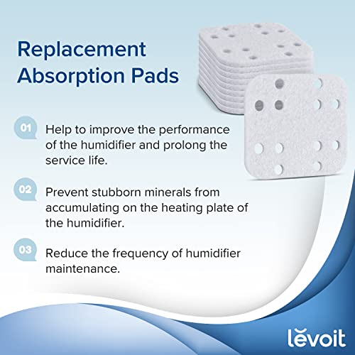 Image of LEVOIT Humidifier Replacement Filters 10-Pack, Mineral Absorption Pad,Compatible with LV600S,LV600HH,OasisMist450S,Capture Fine Particles in Water Tank to Improve Humidification Efficiency,White,18x24