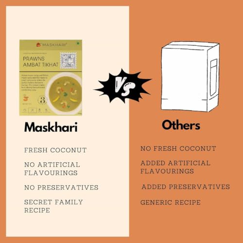 Image of Maskhari Prawns Curry Paste, 150g | Ready to Eat Maharashtrian Seafood Curry | Authentic Indian Curry Base | No Preservatives | No Artificial Colors | Instant Meal