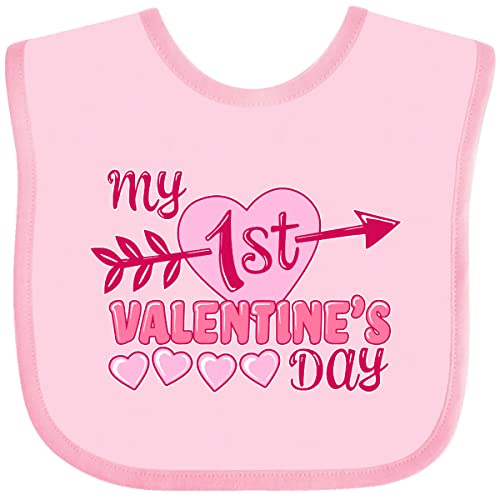 inktastic My First Valentine's Day with Pink Heart and Arrow Baby Bib
