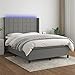 IKAYAA Boxspringbett 140 x 200 cm mit LED Beleuchtung, Topper & Matratze - Boxspringbett mit Matratze, Polsterbett 140 x 200 cmJugendbett Einzelbett Dunkelgrau Type-12 MI 4 günstig Kaufen-IKAYAA Boxspringbett 140 x 200 cm mit LED Beleuchtung, Topper & Matratze - Boxspringbett mit Matratze, Polsterbett 140 x 200 cmJugendbett Einzelbett Dunkelgrau Type-12
