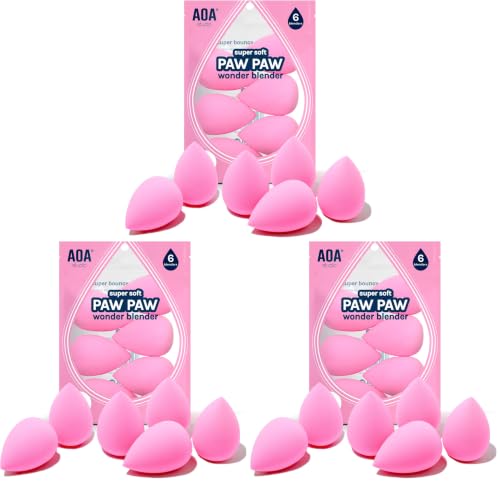Image of AOA Studio Collection makeup Sponge Set Latex Free and High-definition Set of 6 makeup Wonder blender For Powder Cream and Liquid, Super Soft Wonder Beauty Cosmetic (Pack of 3)