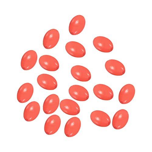 PATIKIL 12x8mm Luminous Fishing Beads, 200 Pieces Soft Plastic Glow Fishing Bait Eggs Rig Bead Tackle Tool Oval, Red
