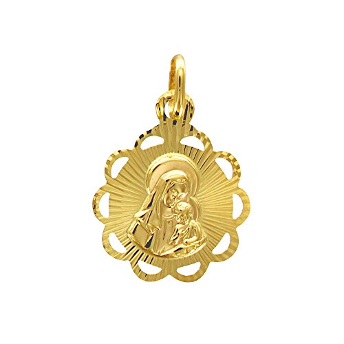 Médaille en or Vierge à l'enfant le bijou quotidien élégant et spirituel