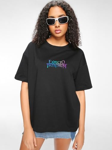 Image of Bewakoof Women's Cotton Printed Oversized Fit Half Sleeve Round Neck T-Shirt | Casual wear | Streetwear | Oversized Tshirt for Woman Cotton| Baggy
