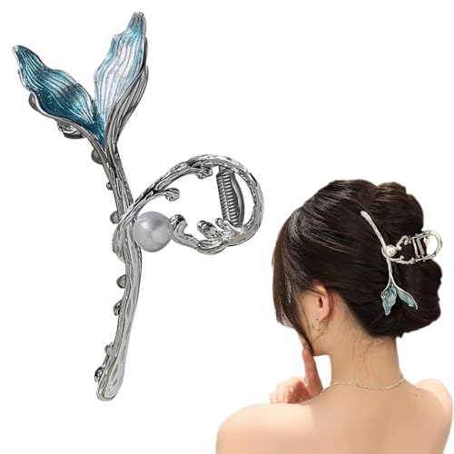 ヘアクリップ 大きめ 人魚風 バンスクリップ しっかりとまる クリップ 髪留め クリップ おしゃれ ヘアアクセサリー オフィス 結婚式 出掛け お風呂 誕生日 通勤 濃密な髪も使用可能 贈り物 レディース (スタイル1)