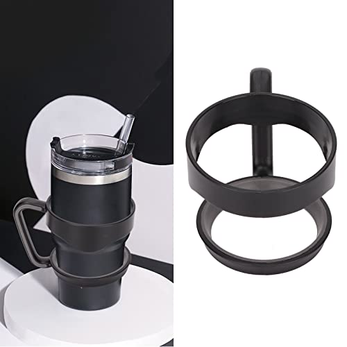Tumbler Cup Handle, Silicone + Rubber Travel Mug Holder 2 Circle Non Slip for Car Cup Tumbler Travel Mug Holders 30Oz (black) - Image 3