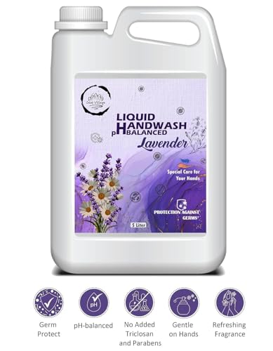 Image of Liquid Handwash pH Balanced Lavender, Protection Against Germs, Special Care for Hands, 5 Litre