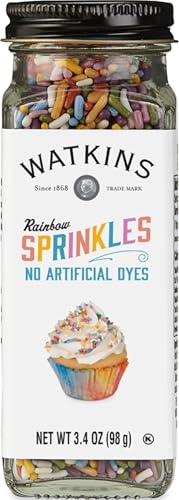 Watkins Rainbow Decorating Sprinkles, No Artificial Dyes, Ko...