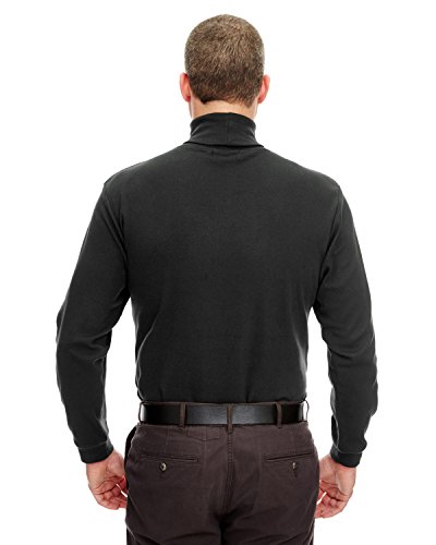 UltraClub Adult Egyptian Interlock Long-Sleeve Turtleneck L BLACK3