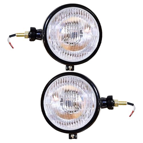 Bajato Schwarzes Scheinwerferset für Traktor 275, 575, 485, 475 mit Glühbirne