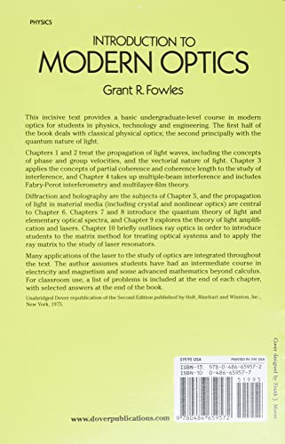 Introduction To Modern Optics (Dover Books On Physics) #TOP1
