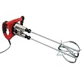 2800W Handheld Electric Concrete Mixer, Cement Mixer Dual Paddle, Portable Mortar Mixer 6 Adjustable Speed, Electric Concrete Plaster Grout Paint Mortar Mixer Machine Red