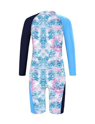 Girls Rash Guard Swimsuits Toddler Long Sleeve Zipper One Piece Swimwear UPF 50+ Sun Production Bathing Suit for Kids3