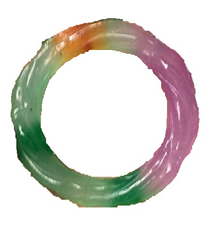 WBYSFR Joyería Fina, Hermoso Brazalete de jadeíta Natural Real, Pulsera de Barra Redonda, Hilo Giratorio Colorido