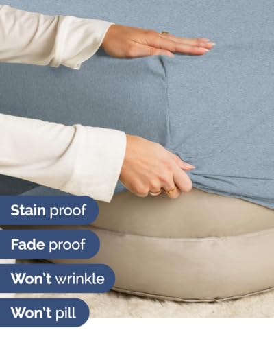 Image of CGK Linens 2 Pack Extra Deep Twin Fitted Sheets - Heathered Blue