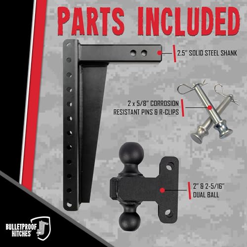 Image of Bulletproof 2.5 inch Heavy Duty 18 inch Drop /Rise Hitch