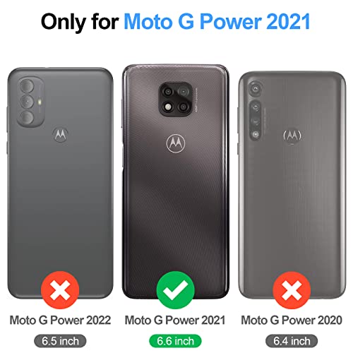 Antsturdy Motorola Moto G Power 2021 Wallet case with Card Holder for Women Men,Moto G Power 2021 Phone case RFID Blocking PU Leather Flip Cover with Strap Zipper Credit Card Slots,Wine Red