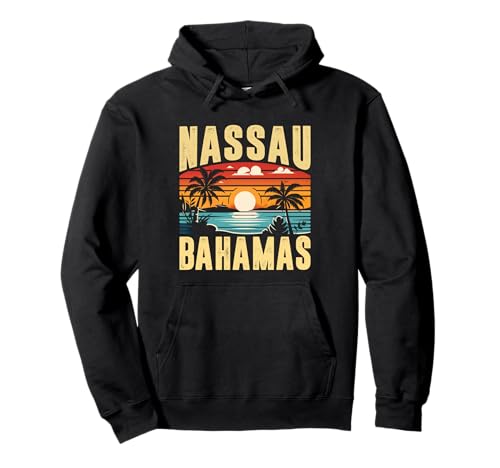 Viaje de vacaciones familiares bahameñas vintage retro a Nassau Bahamas Sudadera con Capucha