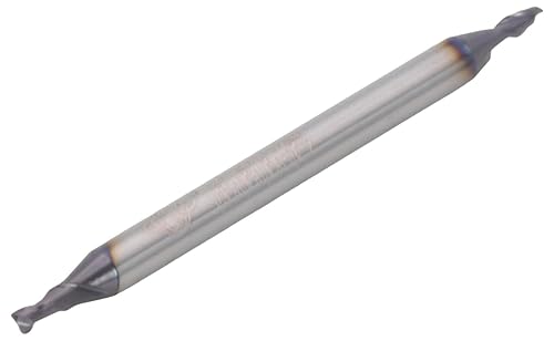 Miniatura 68 de CME - 10 fresas de carburo micrograno, punta cuadrada, doble extremo, revestimiento TiAlN, diámetro de fresado de 3/16 pulgadas, longitud de corte