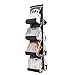 ZOBER Hanging Purse Organizer for Closet Clear Handbag Organizer for Purses, Handbags Etc. 8 Easy Access Clear Vinyl Pockets with 360 Degree Swivel Hook, Black, 48" L x 13.8" W
