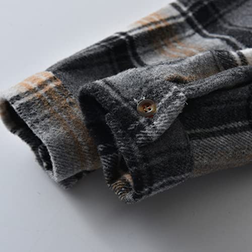 Toddler Baby Boys Long Sleeve Plaid Shirt Jacket Lapel Button Down Western Shirt Coat Classic Fall&Winter Top4