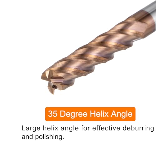 Image of HARFINGTON Carbide Square End Mill 8mm (5 /16 inch) Dia 8mm (5 /16 inch) Shank 75mm (3 inch) Extra Long HRC55 TiSiN Coated Micro-Grain Tungsten Carbide 4 Flutes Milling Bit Cutter