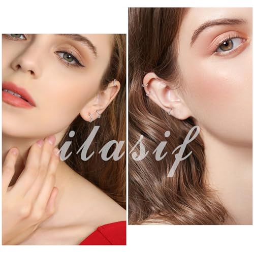 925 Sterling Silver Small Hoop Earrings Set - 14K White Gold Plated Silver Hoop Earrings | Tiny Endless Huggie Hoop Earring Cartilage Earrings for Women4